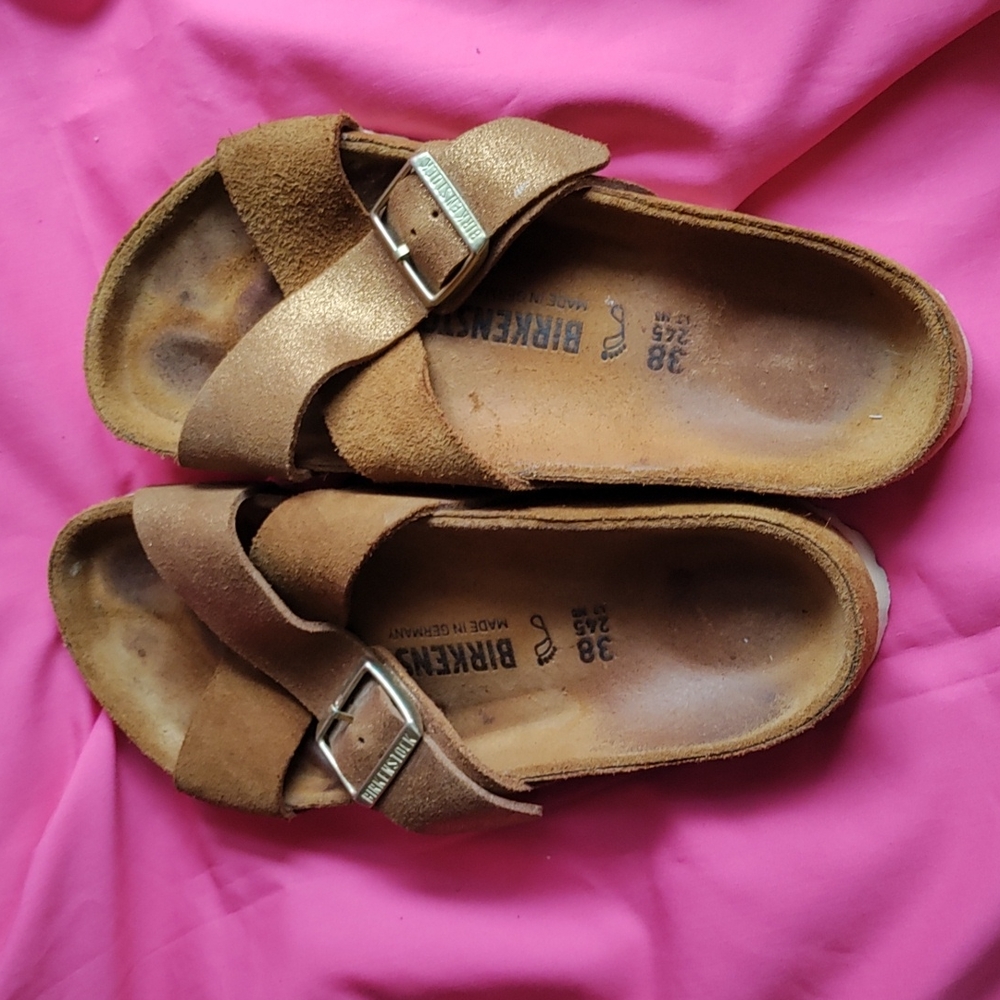 Birkenstock Brown Suede Slide Sandals